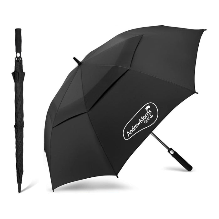 Andrew Morris Golf Double Canopy 68" Umbrella - Black