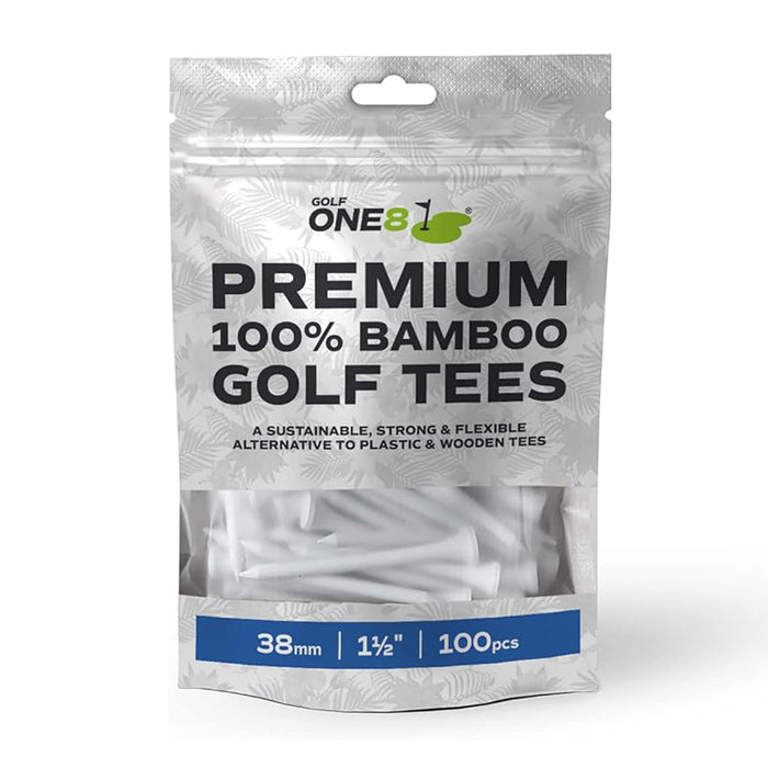 Golf One8 Straight Shank Bamboo Golf Tees - 38mm