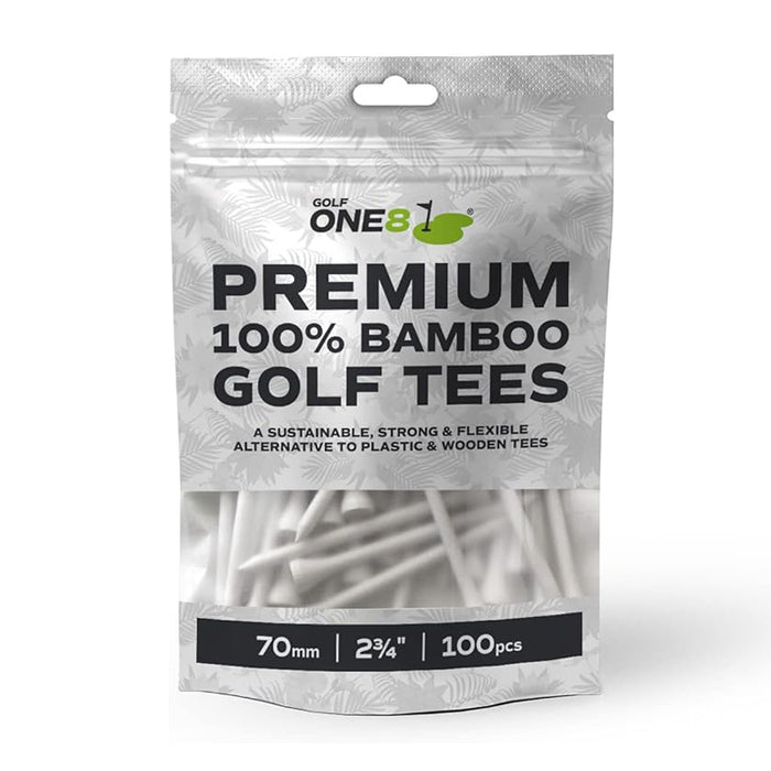Golf One8 Straight Shank Bamboo Golf Tees - 70mm