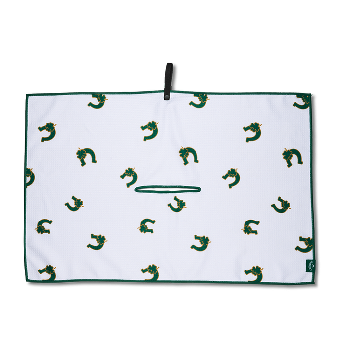 Callaway Microfiber Golf Towel - White/Green - Lucky Collection
