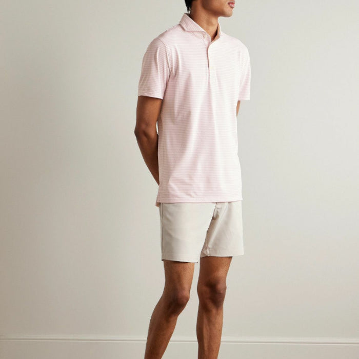 G/FORE Feeder Cutaway-Collar Striped Tech-Piqué Golf Polo