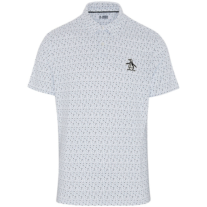 Penguin All Over Golf Ball Print Polo Shirt - Bright White