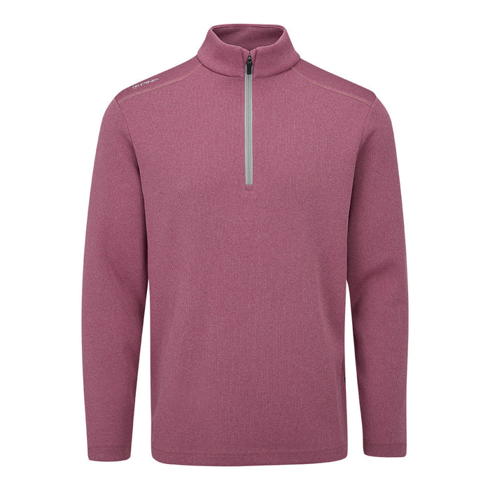 Ping Ramsey Half-Zip Fleece Golf Pullover - Beetroot Red Marl