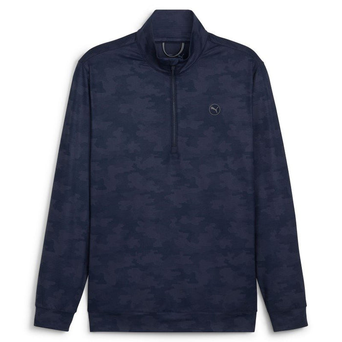 Puma Cloudspun Camo 1/4 Zip Golf Pullover - Deep Navy