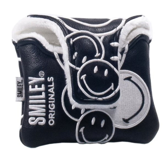 Smiley Originals Stacked Mallet Putter Headcover - Black/White