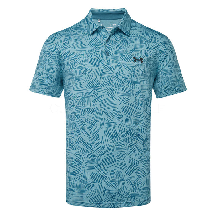 Under Armour Playoff 3.0 Printed Golf Polo - Still Water / Static Blue