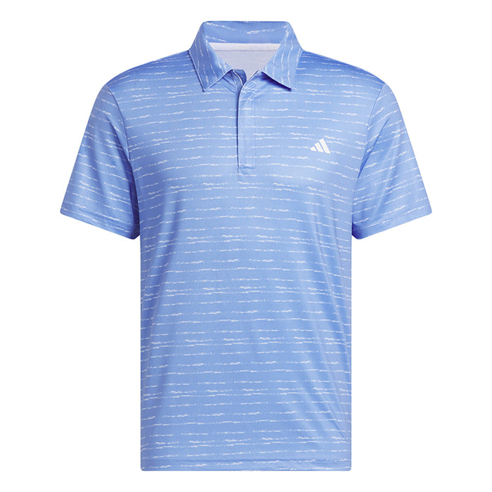 adidas Stripe Zip Golf Polo Shirt - Blue/White