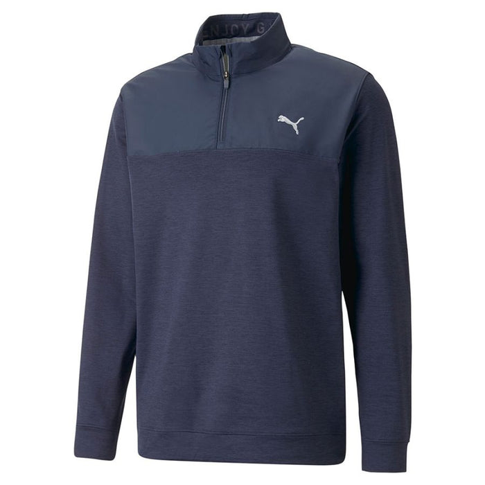 Puma Cloudspun Colourblock 1/4 Zip Golf Pullover - Navy