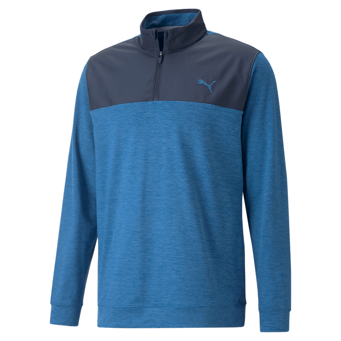 Puma Cloudspun Colourblock 1/4 Zip Golf Pullover - Navy/Blue