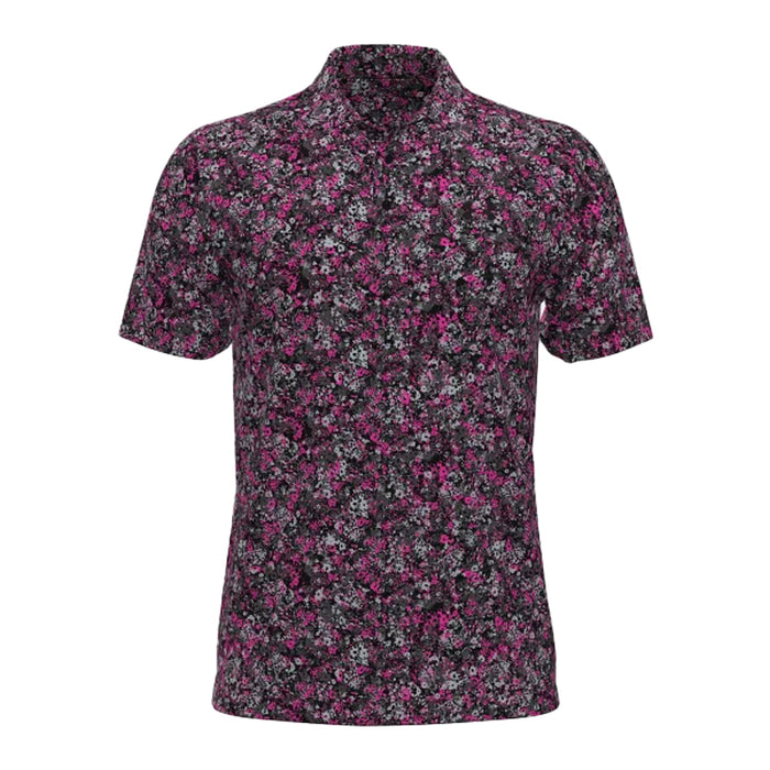 Under Armour Playoff Print Golf Polo Shirt - Black/Pink