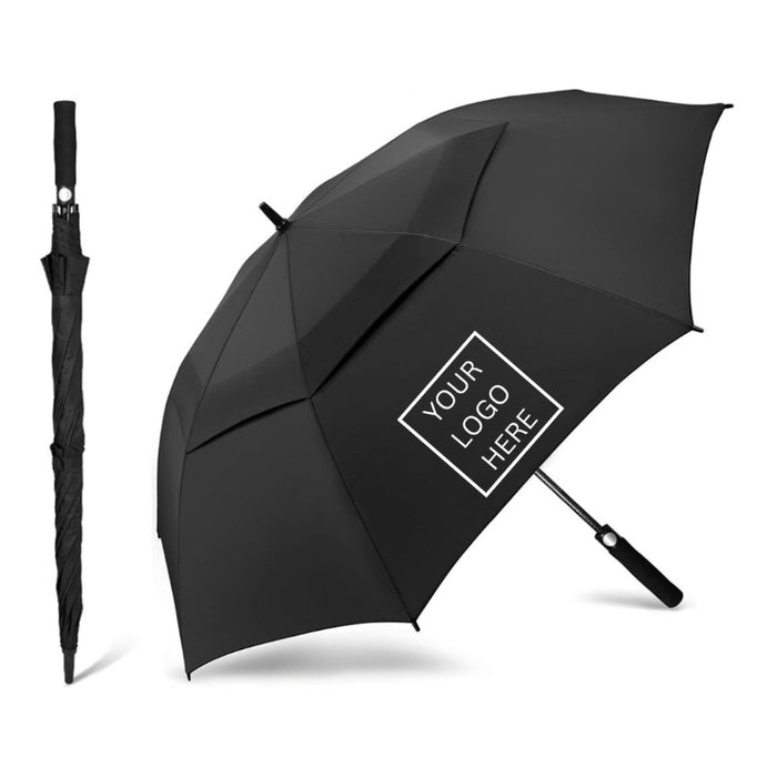 Corporate Logo Double Canopy Golf Umbrella - Black