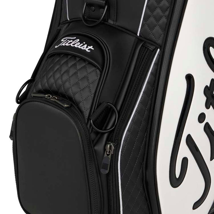 Titleist Tour Golf Bag - Black and White Detailed View 
