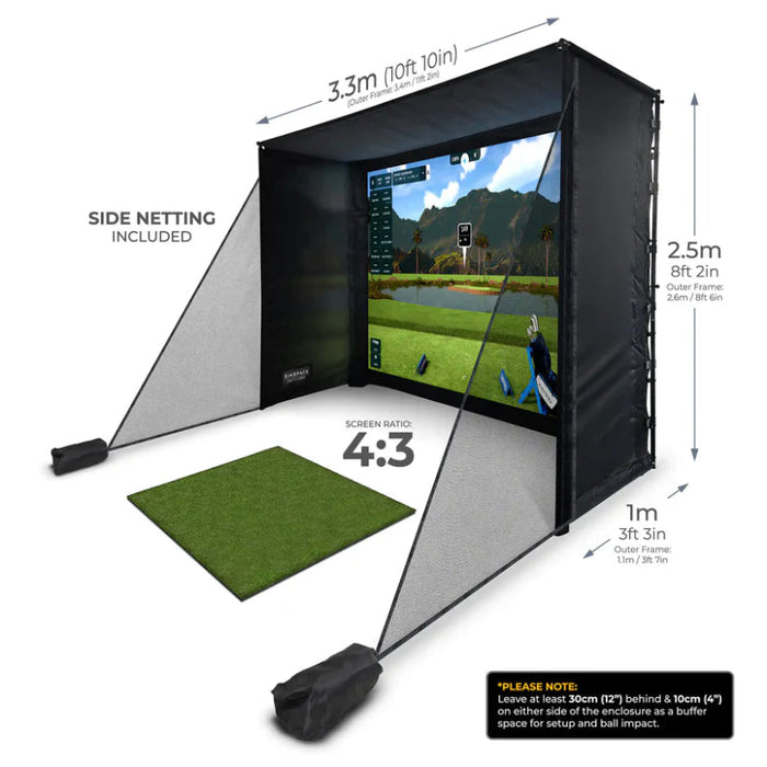 Sim Space Golf Simulator Indoor Enclosure - 3.3m x 2.5m x 1m