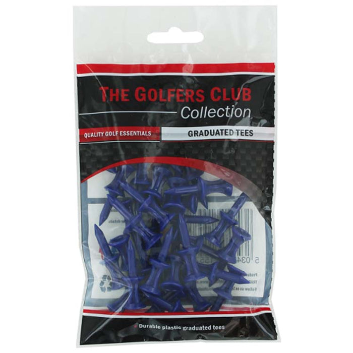 Graduated Plastic Tees 37mm Blue - 30 Pack