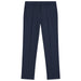 A pair of navy BOSS blue dress pants shown flat against a solid white background.