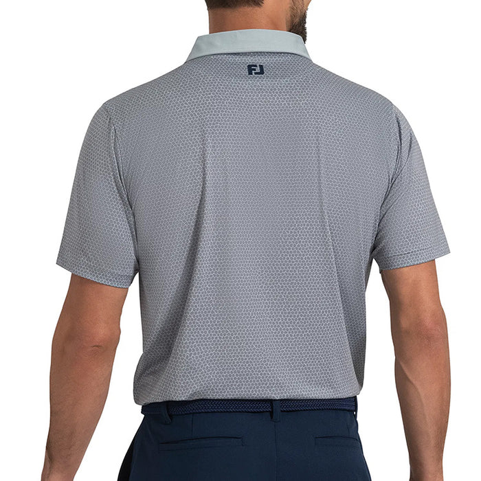 FootJoy Open Championship 2025 Rocks Print Lisle Golf Polo Shirt - Grey
