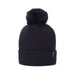 A navy footjoy wooly bobble hat with a pom on the top