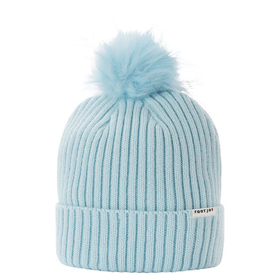 FootJoy Women's Cuffed Golf Bobble Hat Ice Blue