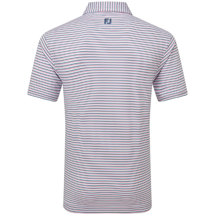 FootJoy Balance Stripe Lisle Golf Polo Shirt - Skyway
