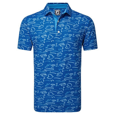 Footjoy Golf Course Doodle Pique Golf Polo Shirt