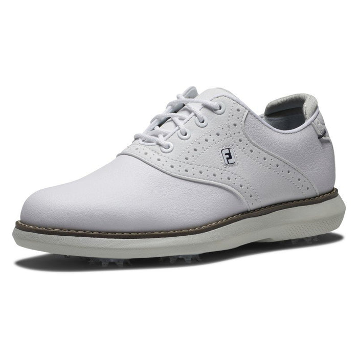FootJoy Junior Traditions Golf Shoes - White/White/Grey