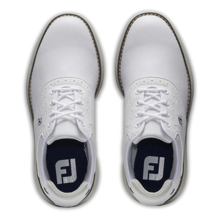 FootJoy Junior Traditions Golf Shoes - White/White/Grey