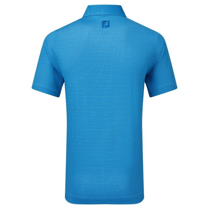 Footjoy Octagon Print Lisle Golf Polo Shirt -  Blue / Ocean