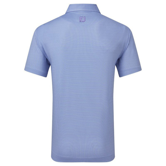 FootJoy Octagon Print Lisle Golf Polo Shirt - Mist/Storm/Thistle