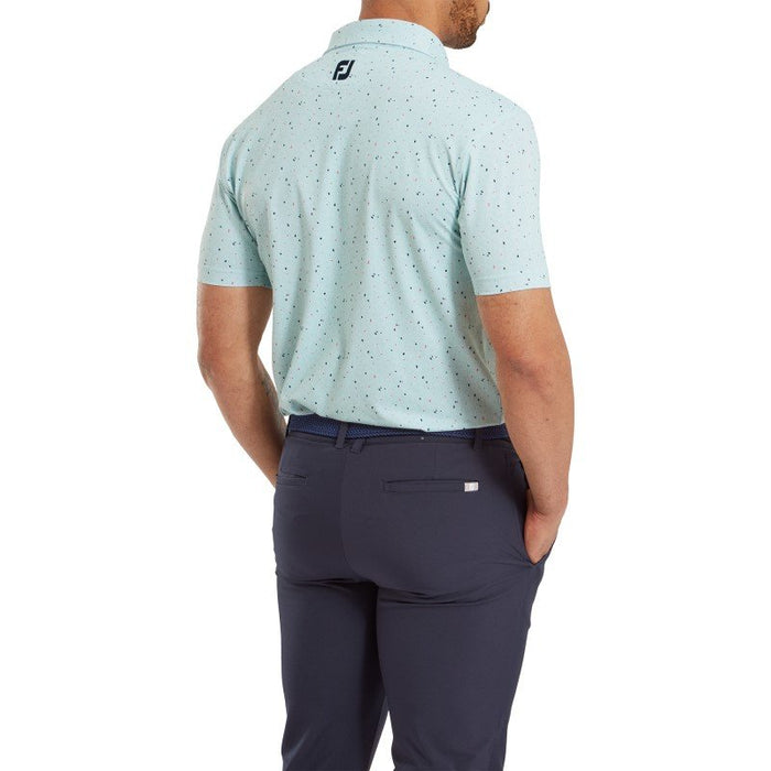 Footjoy Tweed Texture Golf Polo Shirt -  Sea Glass