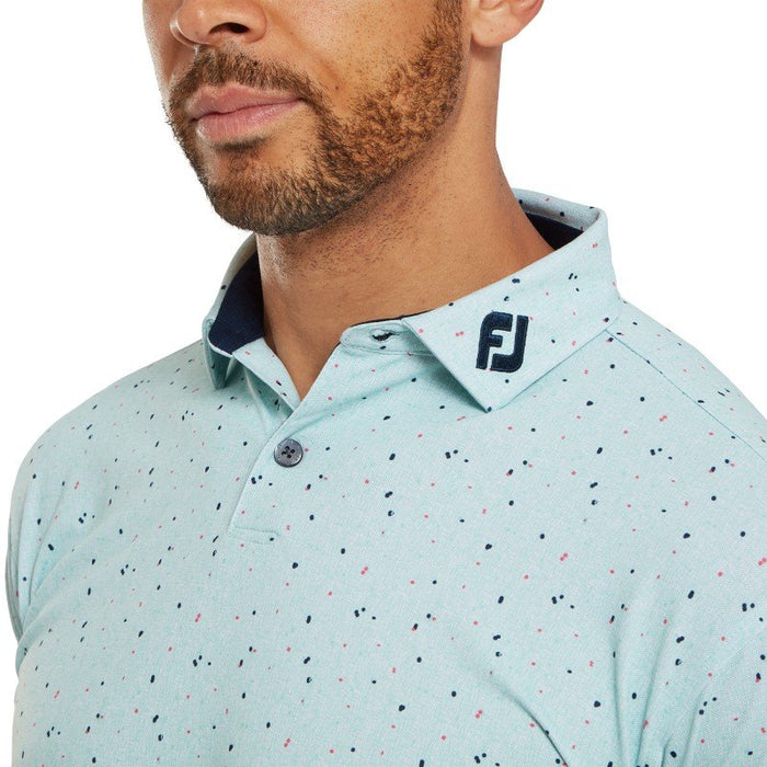 Footjoy Tweed Texture Golf Polo Shirt -  Sea Glass