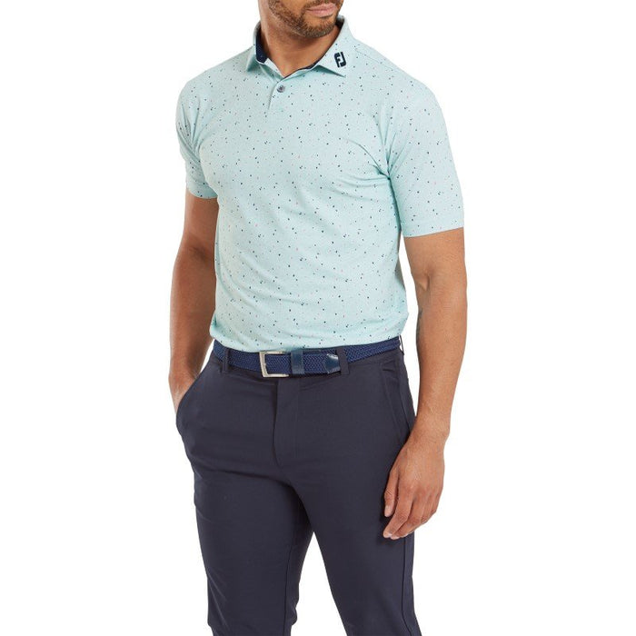 Footjoy Tweed Texture Golf Polo Shirt -  Sea Glass