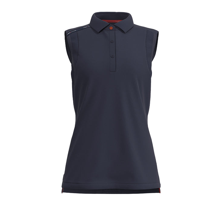 Forelson Ladies Stow Sleeveless Golf Polo - Navy 