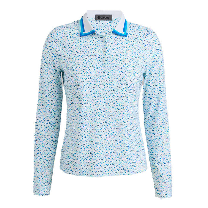 G/FORE Contrast Trim Silky Tech Nylon Tech Long Sleeve Golf Polo