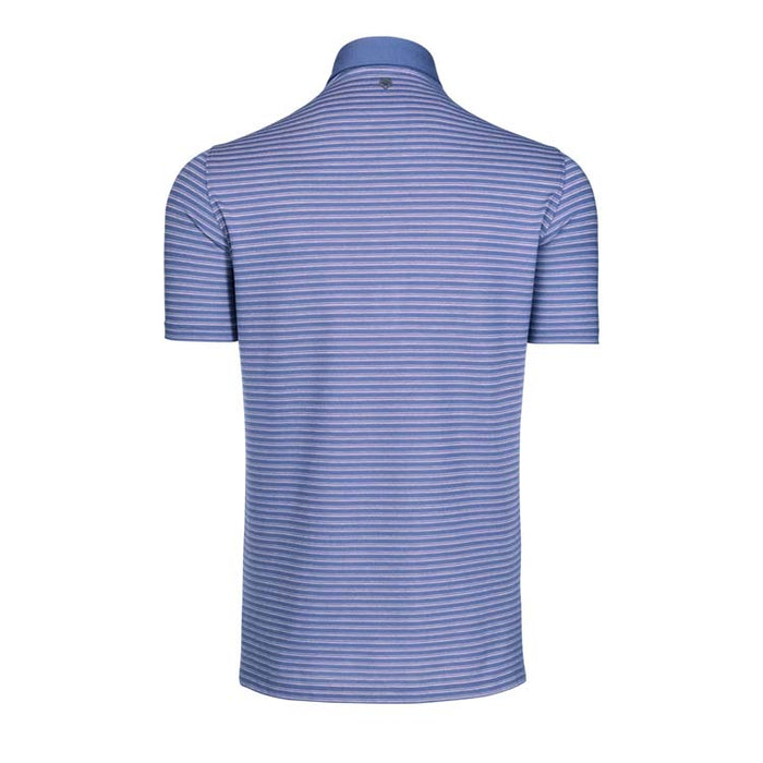 Greyson Wolf Yarn Dye Striped Golf Polo - Falcon/Blossom Back View