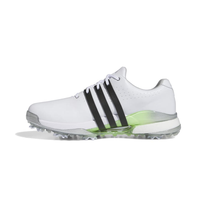 adidas Tour 360 24 Boost Golf Shoes - White/Black/Green Spark