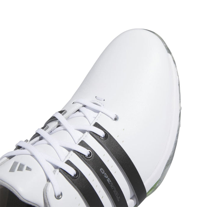 adidas Tour 360 24 Boost Golf Shoes - White/Black/Green Spark