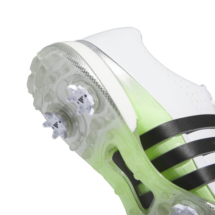adidas Tour 360 24 Boost Golf Shoes - White/Black/Green Spark