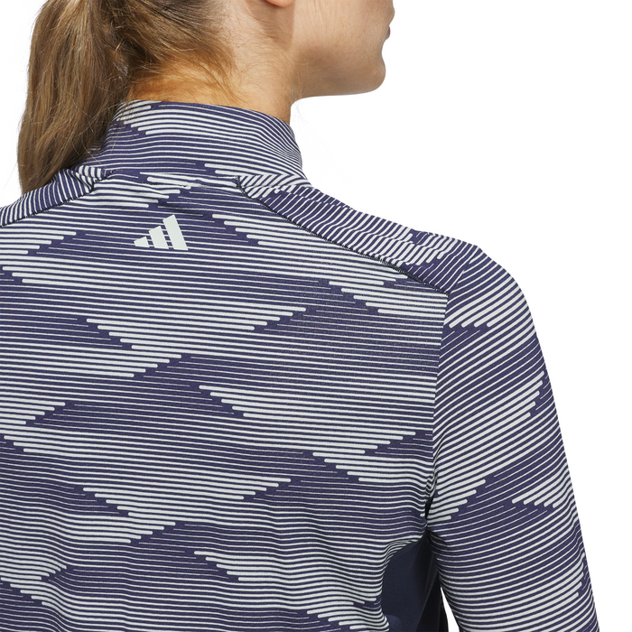 adidas ultimate Print 1/4 Zip Ladies Golf Pullover - Navy