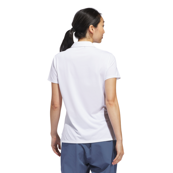 adidas Ultimate Solid Short Sleeve Ladies Golf Polo Shirt - White
