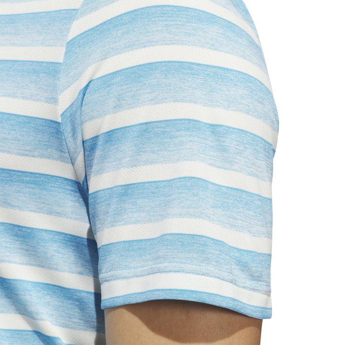adidas 2 Colour Stripe LC Golf Polo Shirt - Semi Blue Burst