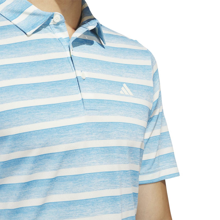 adidas 2 Colour Stripe LC Golf Polo Shirt - Semi Blue Burst