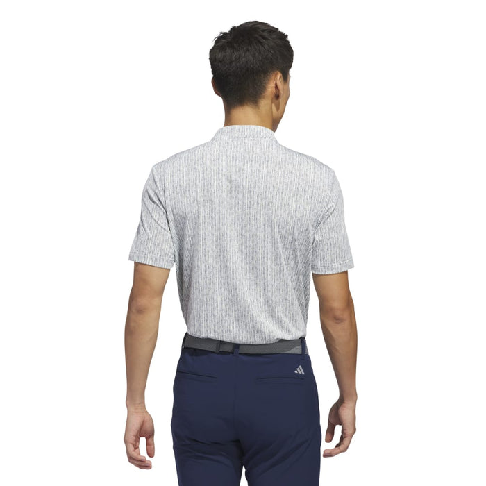 adidas Sport Stripe Golf Polo Shirt - Crystal Jade/Preloved Ink