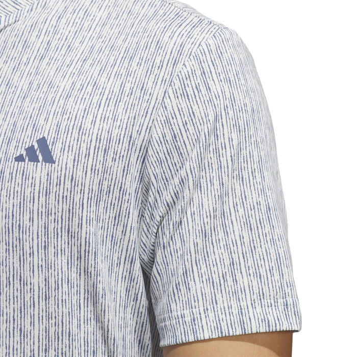 adidas Sport Stripe Golf Polo Shirt - Crystal Jade/Preloved Ink