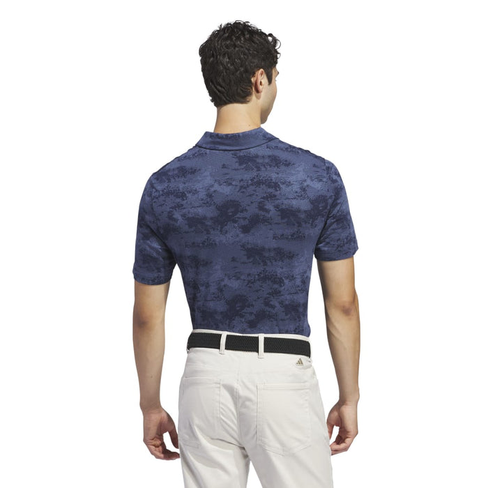 adidas GO-TO Printed Mesh Golf Polo Shirt - Collegiate Navy