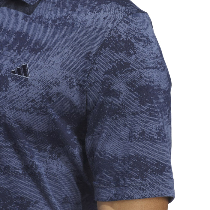 adidas GO-TO Printed Mesh Golf Polo Shirt - Collegiate Navy