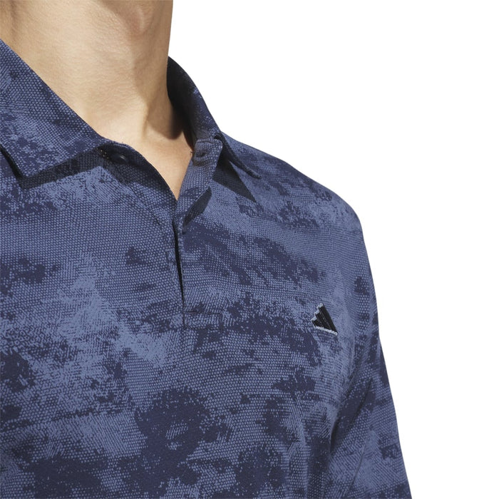 adidas GO-TO Printed Mesh Golf Polo Shirt - Collegiate Navy