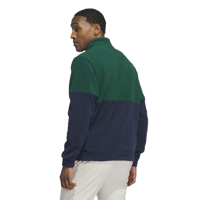 adidas Ultimate365 Fleece 1/4 Zip Golf pullover - Green/Collegiate Navy