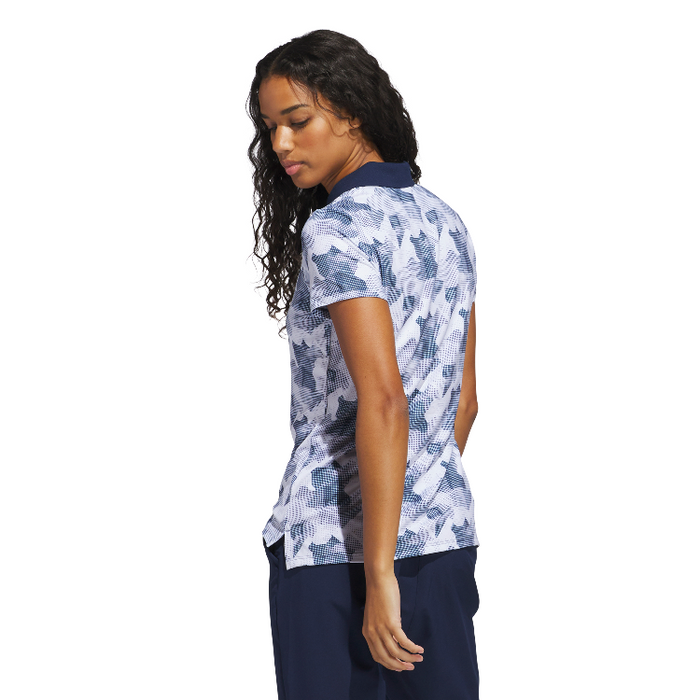 adidas Ultimate365 Printed Ladies Golf Polo - Navy