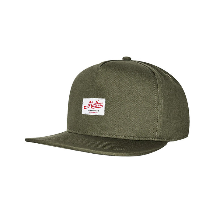 Malbon Benchmark Golf Snapback - Military Green Side View