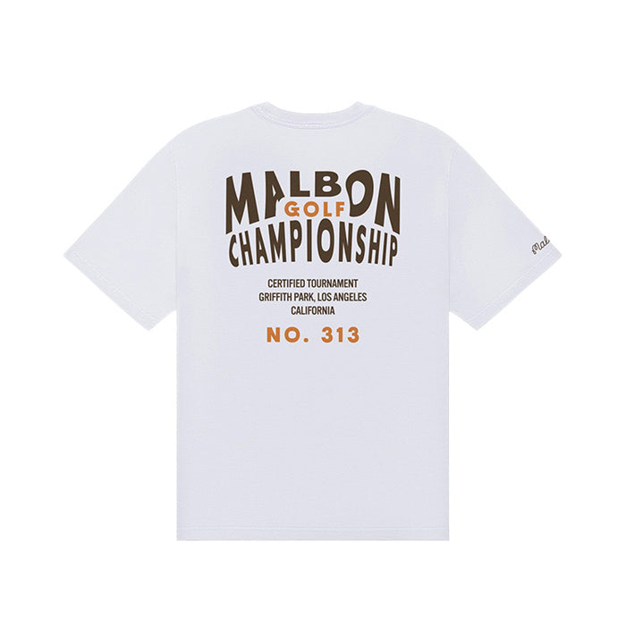 Malbon Bermuda Championship Golf T-Shirt - White Back View